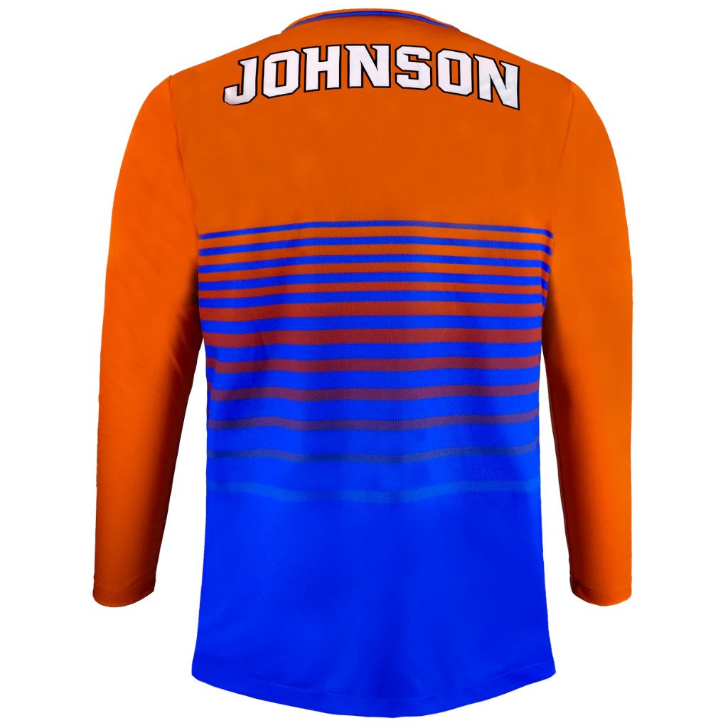 Long Sleeve V-Neck Shooter Shirt Back