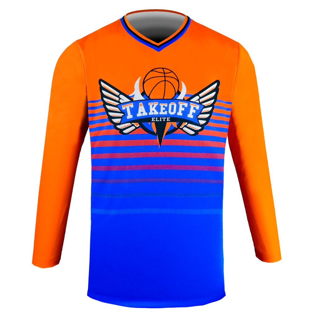 Long Sleeve V-Neck Shooter Shirt Front